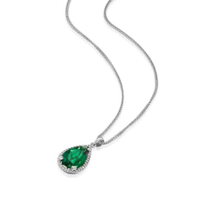 Emerald And Diamond Pendant Pd2748ems W 2