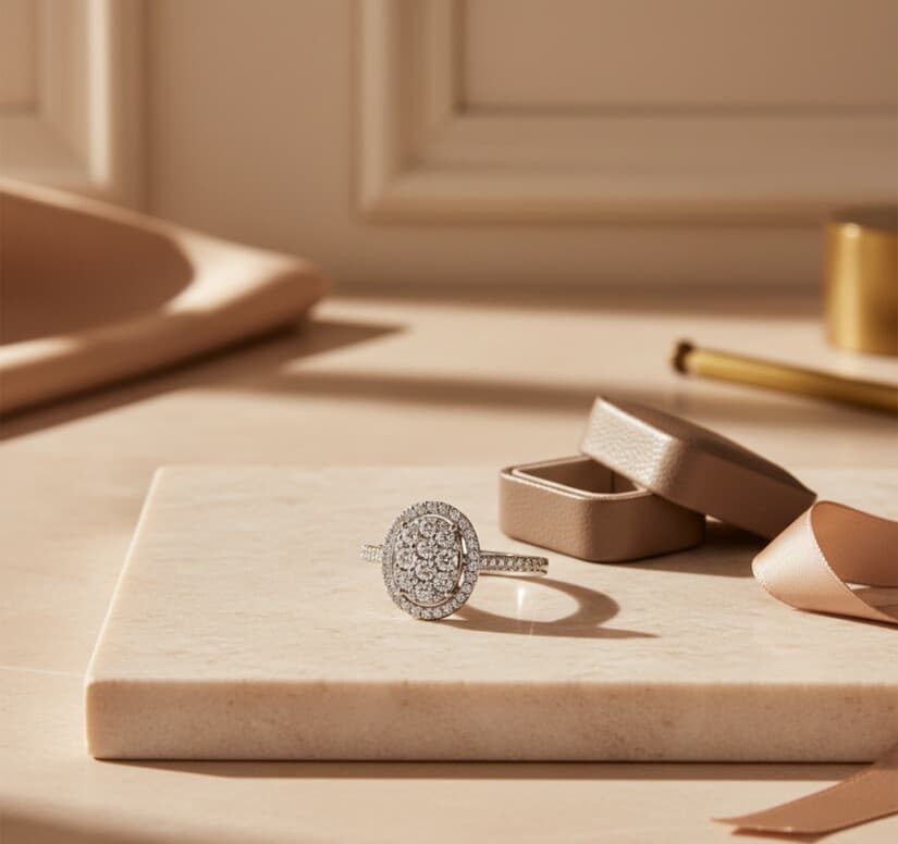 טבעת יהלומים בעיצוב קלאסי, זהב 14K, משובצת 0.40 קראט יהלומים, דגם RDRB19661EG