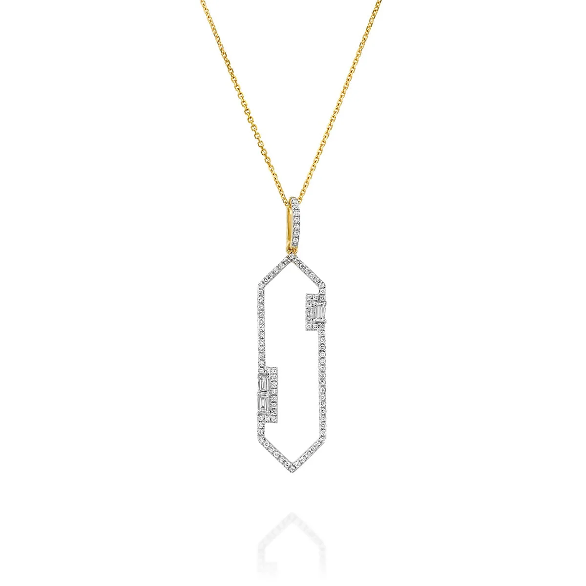 תליון יהלומים, 14K זהב, משובץ 0.25 קראט יהלומים, דגם PDPF12852