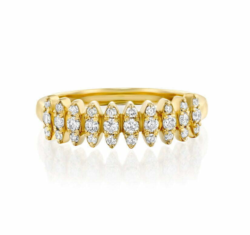 טבעת יהלומים בעיצוב מינימליסטי, זהב 14K, משובצת 0.30 קראט יהלומים, דגם RD3731