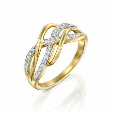 טבעת יהלומים בעיצוב מינימליסטי, זהב 14K , משובצת 0.20 קראט יהלומים, דגם RDRF17706