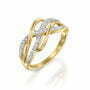 טבעת יהלומים בעיצוב מינימליסטי, זהב 14K, משובצת 0.20 קראט יהלומים, דגם RDRF17706