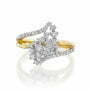 טבעת יהלומים בעיצוב מינימליסטי, זהב 14K, משובצת 0.75 קראט יהלומים, דגם RDRF17763