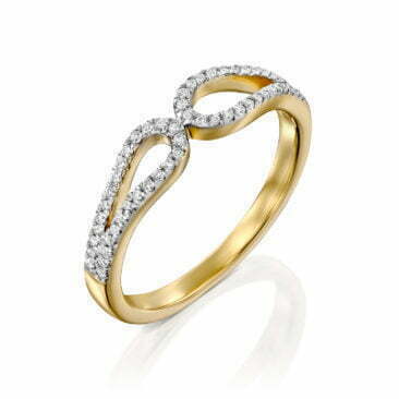טבעת יהלומים בעיצוב מודרני, 14K זהב, משובצת 0.15 קראט יהלומים, דגם RDRF18132