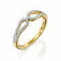 טבעת יהלומים בעיצוב מודרני, 14K זהב, משובצת 0.15 קראט יהלומים, דגם RDRF18132