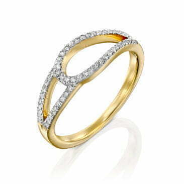 טבעת יהלומים בעיצוב מינימליסטי, 14K זהב, משובצת 0.15 קראט יהלומים, דגם RDRF18133