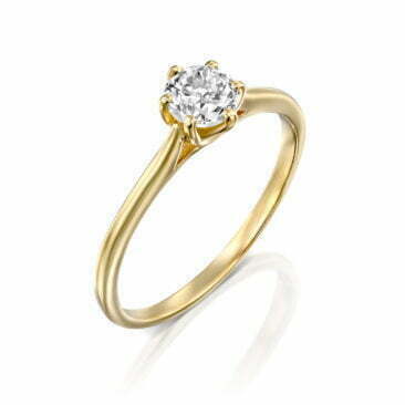טבעת אירוסין, 14K זהב, משובצת 0.50 קראט יהלומים