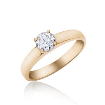 טבעת אירוסין, זהב לבן/צהוב 14K, משובצת 0.70 קראט יהלומים