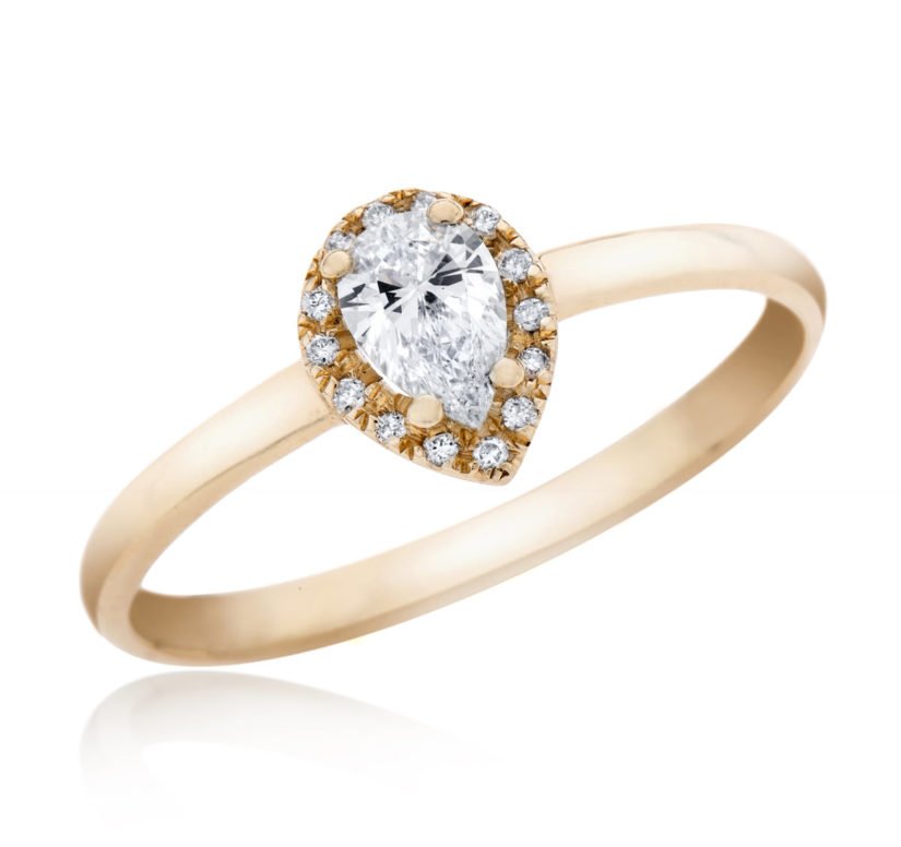 טבעת אירוסין משובצת יהלומים, זהב 14K, משובצת 0.35 קראט יהלומים, דגם RD3171