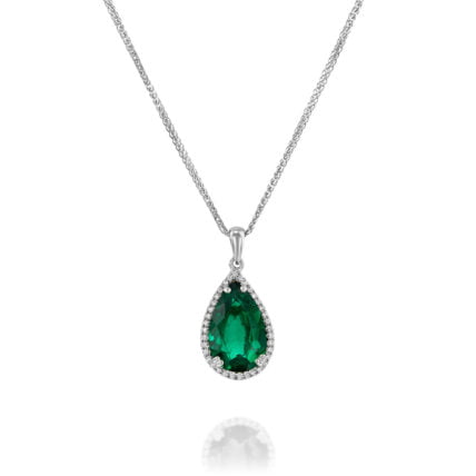 Emerald And Diamond Pendant Pd2748ems W 1