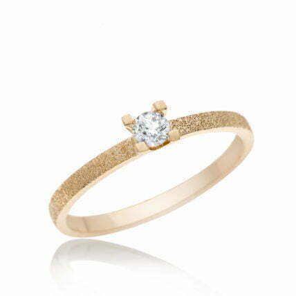 טבעת אירוסין משובצת יהלומים, זהב 14K, משובצת 0.12 קראט יהלומים, דגם RD1313A