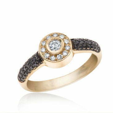 טבעת יהלומים בעיצוב קלאסי, זהב 18K, משובצת 0.41 קראט יהלומים, דגם RD1889WB