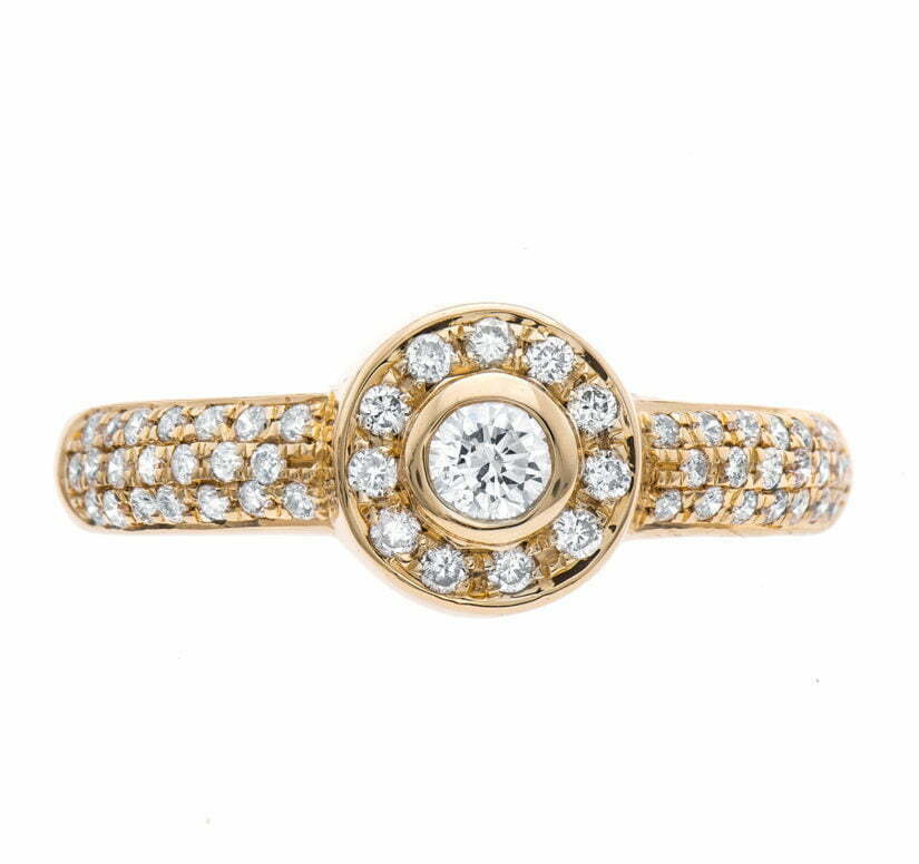 טבעת יהלומים בעיצוב קלאסי, זהב 18K, משובצת 0.41 קראט יהלומים