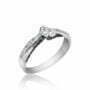 טבעת אירוסין בעיצוב קלאסי, זהב לבן 18K, משובצת 0.36 קראט יהלומים, דגם RD1919