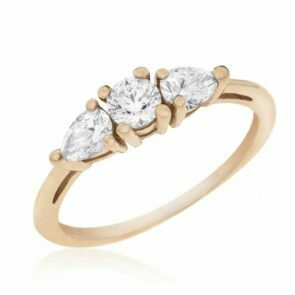 טבעת אירוסין, 14K זהב, משובצת 0.62 קראט יהלומים