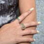 טבעת אבן אמרלד ויהלומים, זהב 14K, משובצת 0.25 קראט יהלומים, דגם RD3625EM