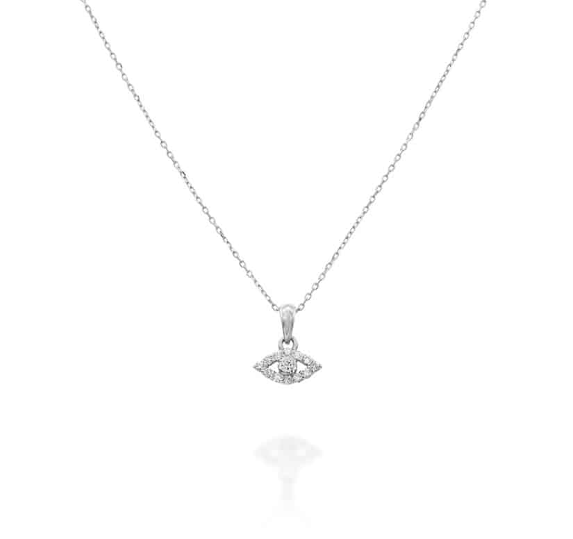 תליון עין, זהב 14K, משובצת 0.1 קראט יהלומים, דגם PD3413