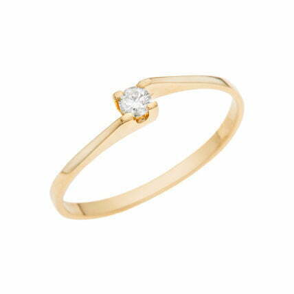 טבעת אירוסין משובצת יהלומים, זהב 14K, משובצת 0.13 קראט יהלומים, דגם RD1880