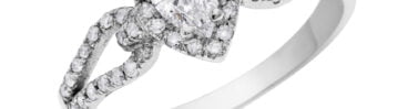 טבעת אירוסין, זהב לבן 14 קרט, משובצת יהלומים 0.53 קראט, דגם RD3008