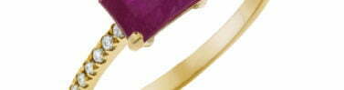 טבעת אבן רובי ויהלומים , זהב 14K, משובצת 0.14 קראט יהלומים, RD3617RU