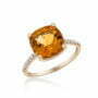 טבעת אבן סיטרין ויהלומים , זהב 14K, משובצת 0.1 קראט יהלומים, דגם RD3621CT