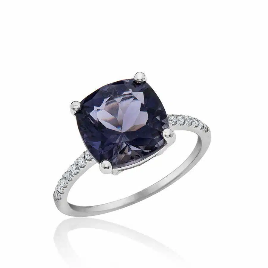 טבעת אבן קורונדום ויהלומים, זהב 14K, משובצת 0.10 קראט יהלומים, דגם RD3621COR