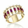 טבעת אבן רובי ויהלומים, זהב 14K, משובצת 0.25 קראט יהלומים, דגם RD3625RU