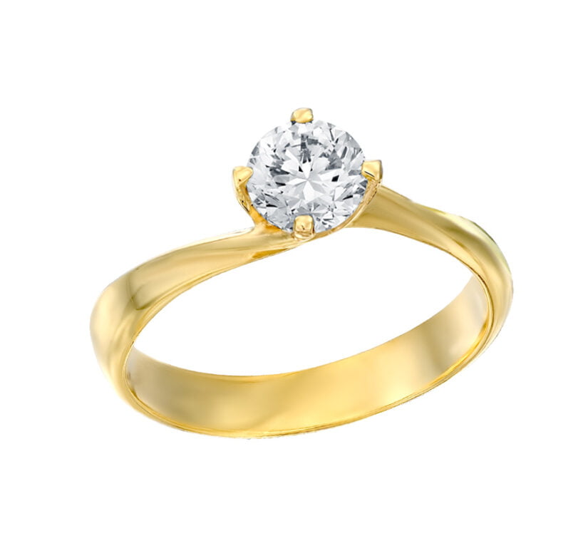 טבעת אירוסין, זהב 18K, משובצת 0.30 קראט יהלומים, דגם RD888