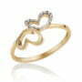טבעת יהלומים בצורת לב, זהב 14K, משובצת 0.05 קראט יהלומים, דגם RDLR133