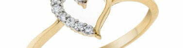 טבעת יהלומים בצורת לב, זהב 14K, משובצת 0.09 קראט יהלומים, דגם RDLR69