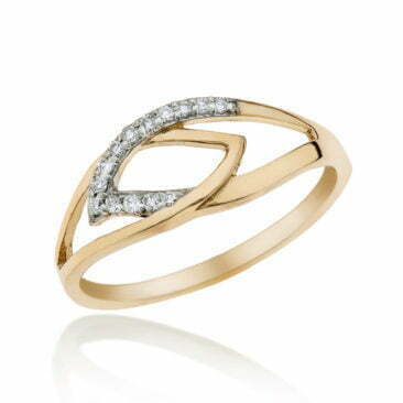 טבעת יהלומים, זהב 14K, משובצת 0.08 קראט יהלומים, דגם RDLR75