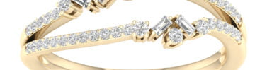 טבעת יהלומים מעוצבת, זהב 14K, משובצת 0.26 קראט יהלומים, דגם RF1617