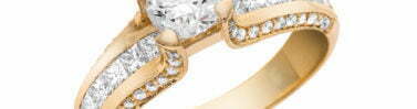 טבעות אירוסין משובצת יהלומים, זהב 18K, משובצת 1.47 קראט יהלומים, דגם RD1825