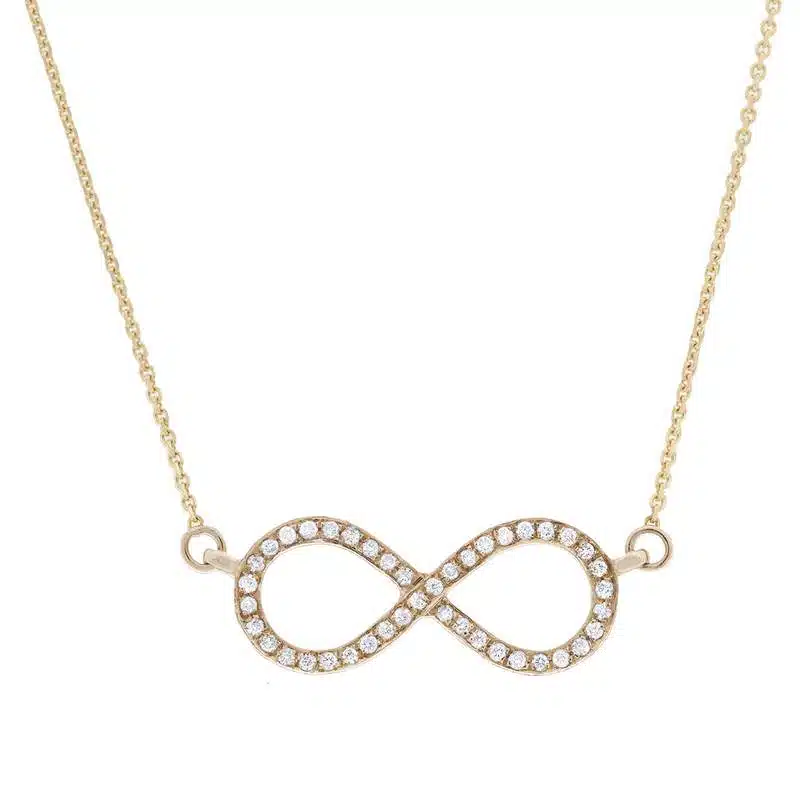 שרשרת יהלומים אינפיניטי, זהב 14k, משובצת 0.20 קראט יהלומים, דגם CD2480