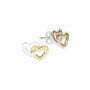 עגילי לב, צמודים, זהב משולב 14K, דגם E20010010