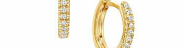 עגילי חישוק משובצים יהלומים, זהב 18K, משובצים 0.12 קרט יהלומים, דגם ED1025