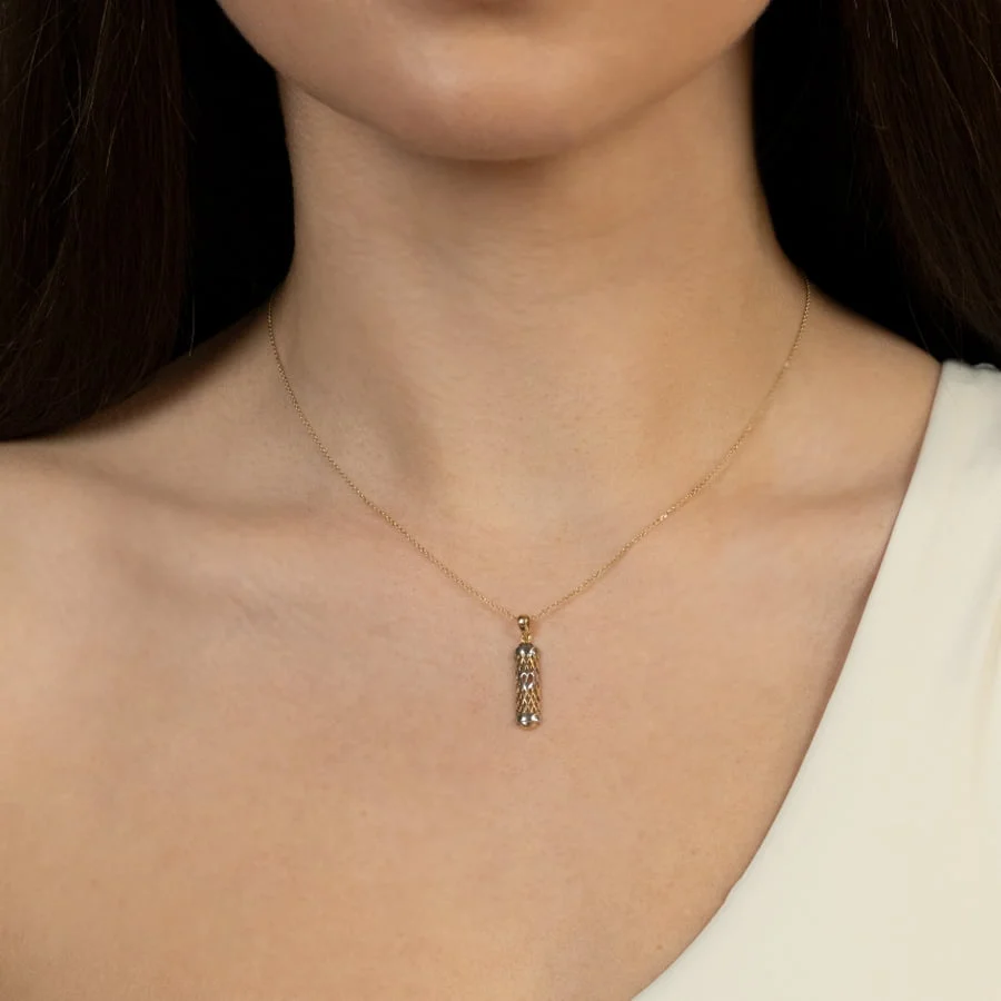 תליון מזוזה לגבר, 14K זהב, דגם P3378