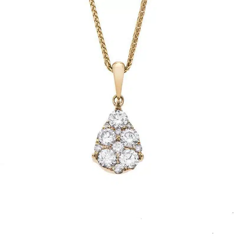 תליון יהלומים יוקרתי, זהב 14K משובץ 0.75 קראט יהלומים, דגם PD3073