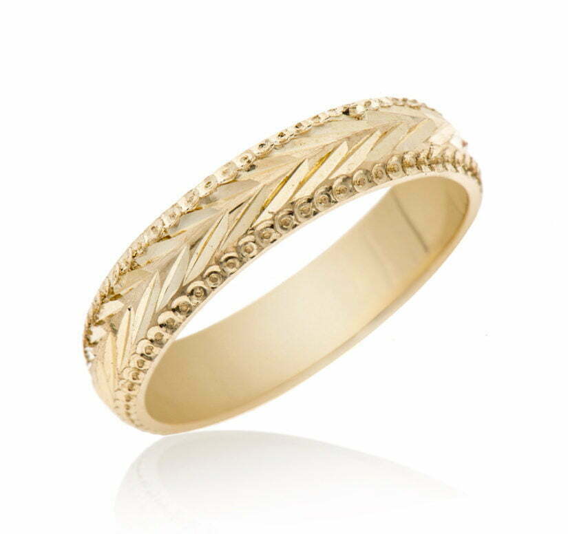 sticker this monthly טבעת נישואין, זהב 14k | הבורסה לתכשיטים