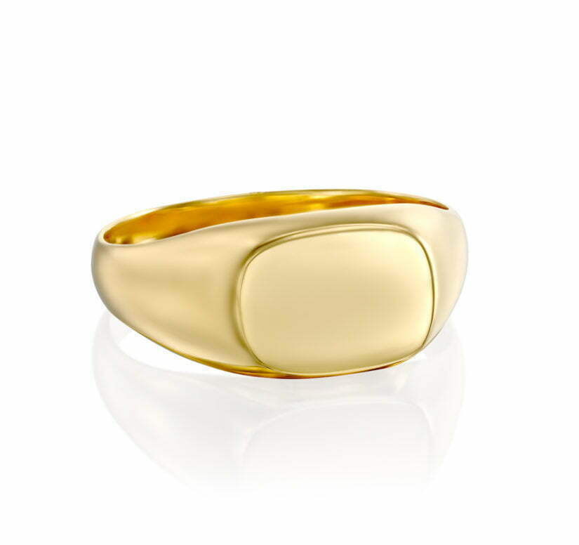 טבעת חותם לגבר ולאישה, 14K זהב, דגם R3610
