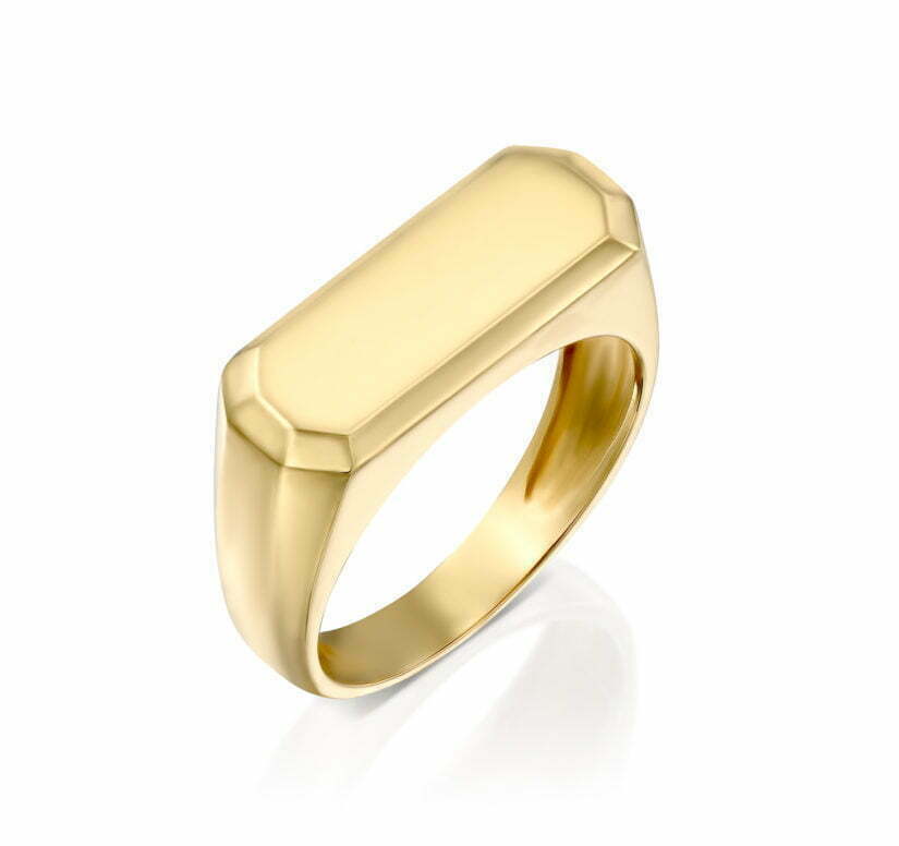 טבעת חותם, 14K זהב, דגם R3730