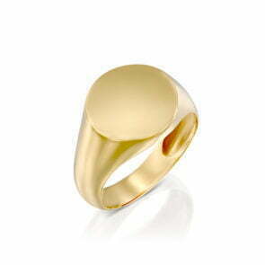 טבעת זהב חותם עגולה, מעוצבת בסגנון קלאסי, זהב 14K, דגם R3735