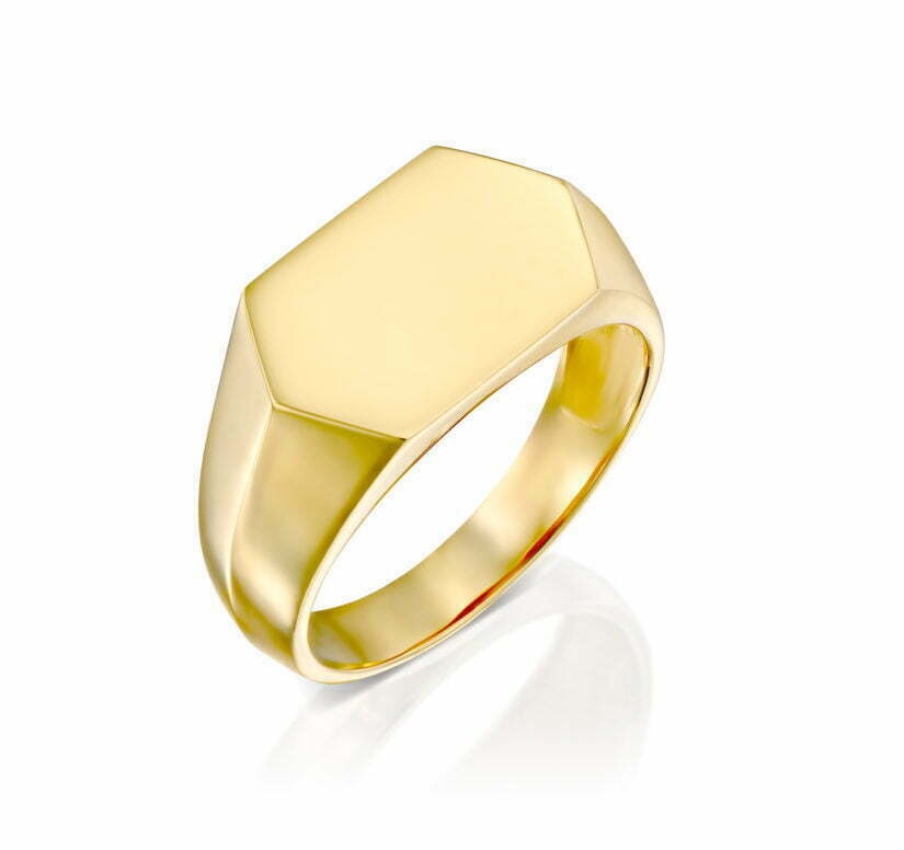 טבעת חותם לגבר ולאישה, 14K זהב, דגם R3738
