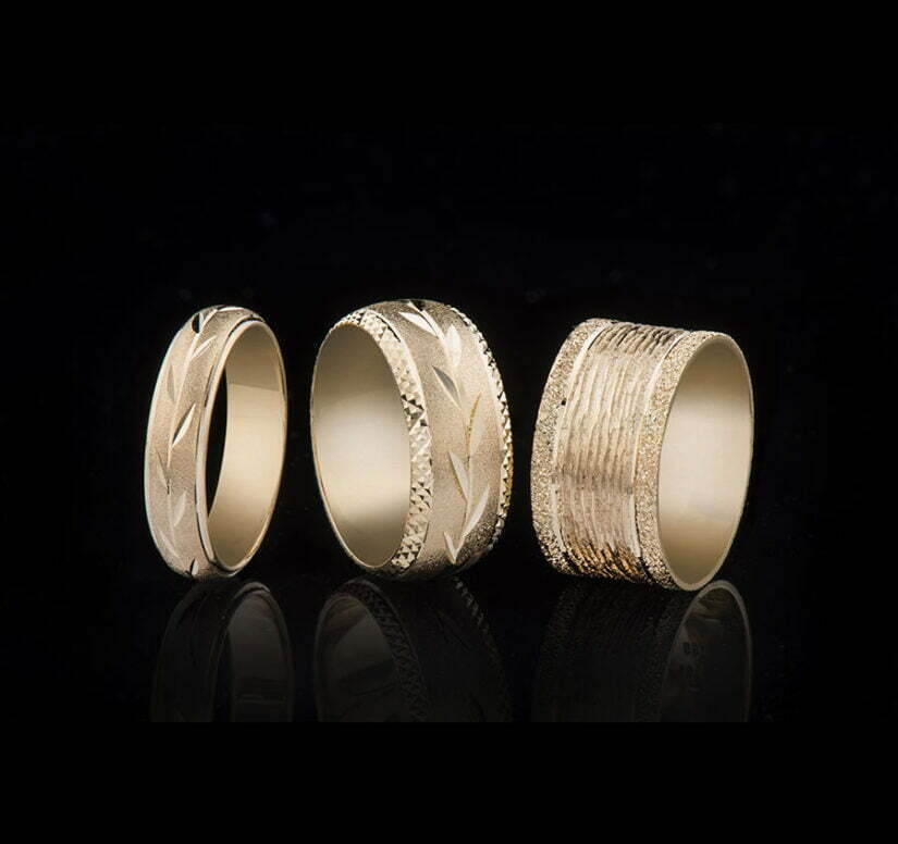 טבעת נישואין מעוצבת, 14K זהב לבן/צהוב, דגם R1232-45