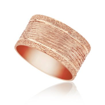 טבעת נישואין מעוצבת עבה, 14K זהב, דגם R42-10