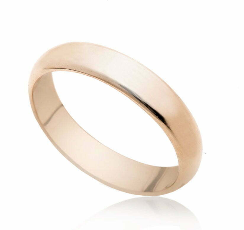 טבעת נישואין דקה, זהב לבן/צהוב 14K, דגם R642A-04