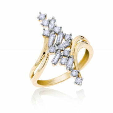 טבעת יהלומים בעיצוב מודרני, זהב 14K, משובצת 0.50 קראט יהלומים, דגם RD15812