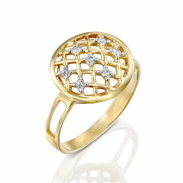 טבעת יהלומים, 14K זהב, משובצת 0.10 קראט יהלומים, דגם RD2239
