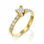 טבעת אירוסין בעיצוב קלאסי, זהב 14K, משובצת 0.58 קראט יהלומים, דגם RD2344