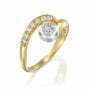 טבעת יהלומים בעיצוב מינימליסטי, זהב 14K, משובצת 0.32 קראט יהלומים, דגם RD2723